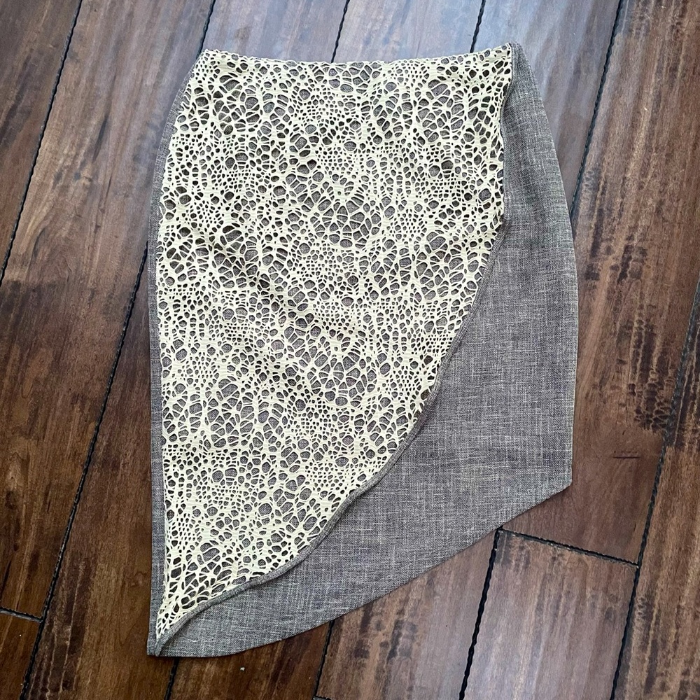 Selma Bos Asymmetrical Lace Overlay Skirt (Vintage)